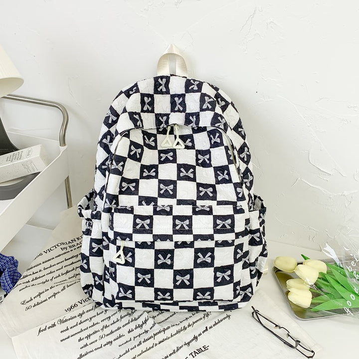 Playful Bow Print Backpack
