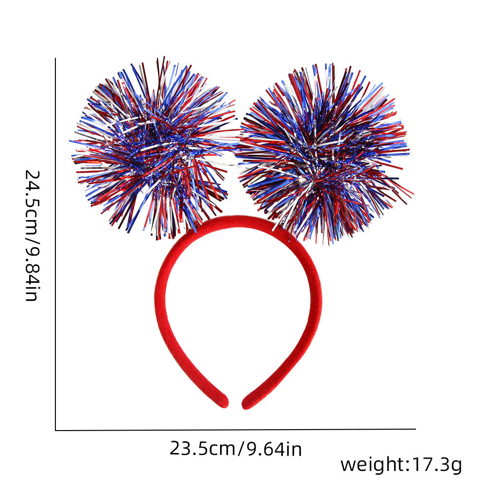Ladies' festive hairband with pom poms, star embellishments, and glitter tinsel Bowlift