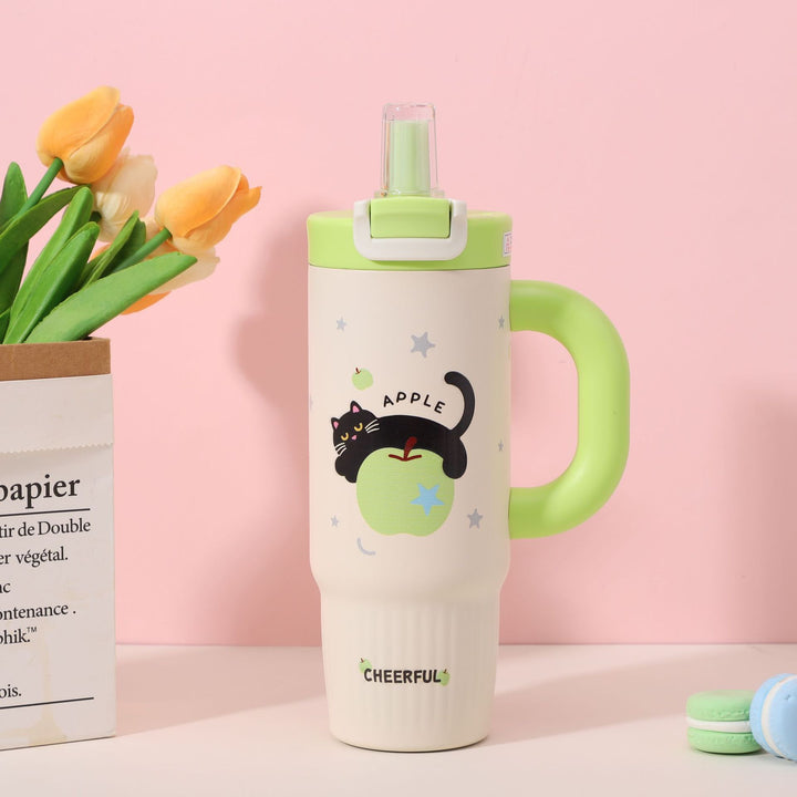 Cartoon-Printed Insulated Travel Mug Bowlift