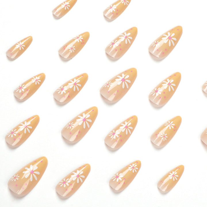 Artistic Press-On Nails with Floral Patterns Bowlift