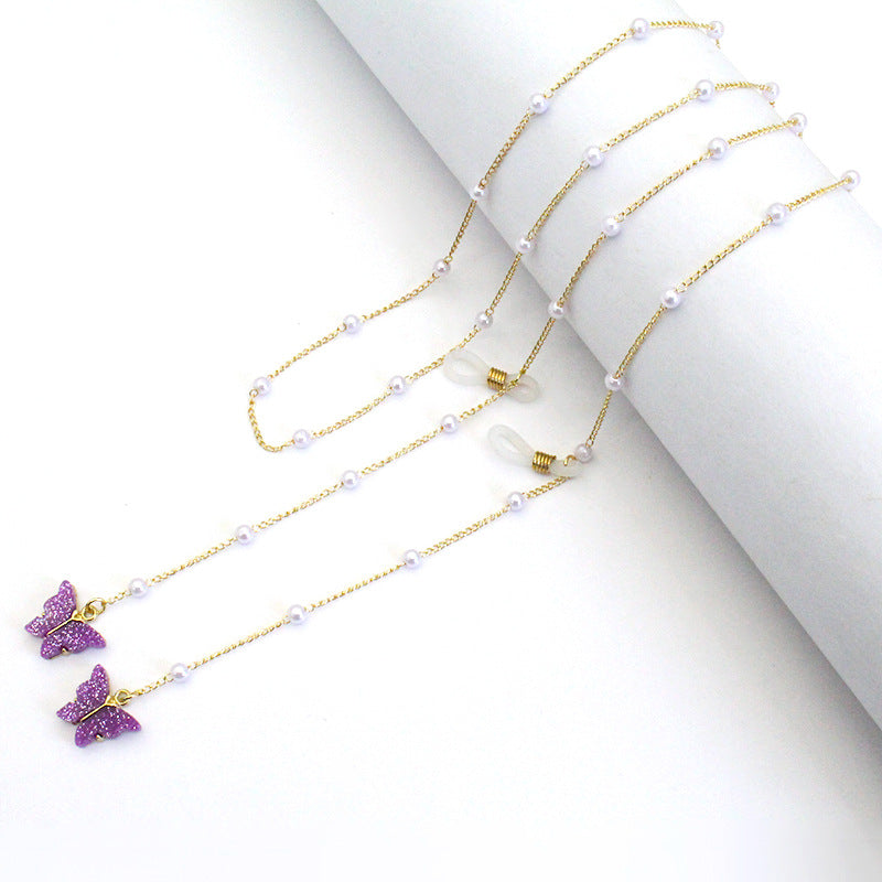 Butterfly-Embellished Eyewear Chain Bowlift