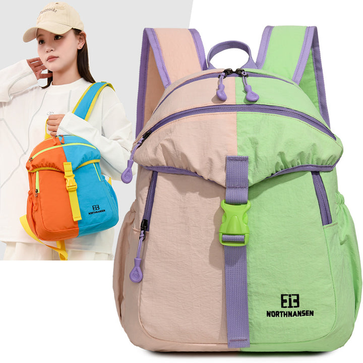 Color-Block Multi-Pocket Backpack Bowlift