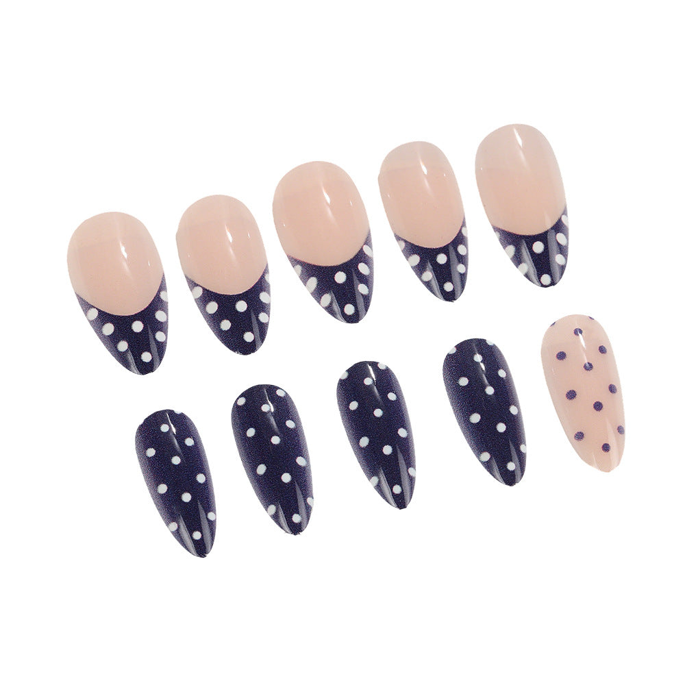 Artificial nails in modern polka dot design Bowlift