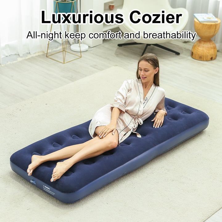 Ladies Inflatable Luxury Air Mattress with Soft Velours Surface Bowlift