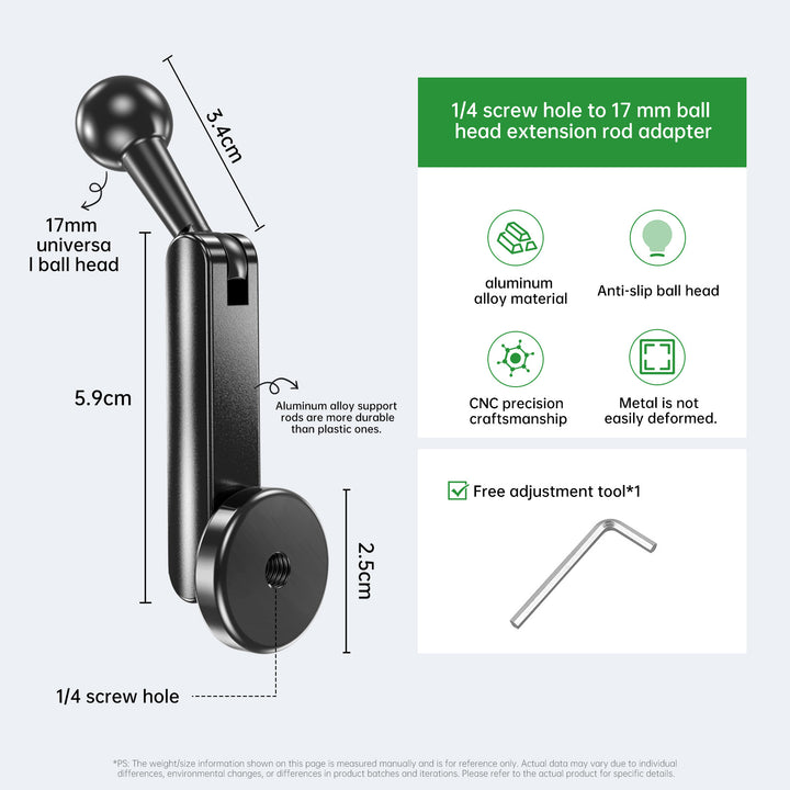 Unisex Adapter for 17 mm Ball Head Bowlift