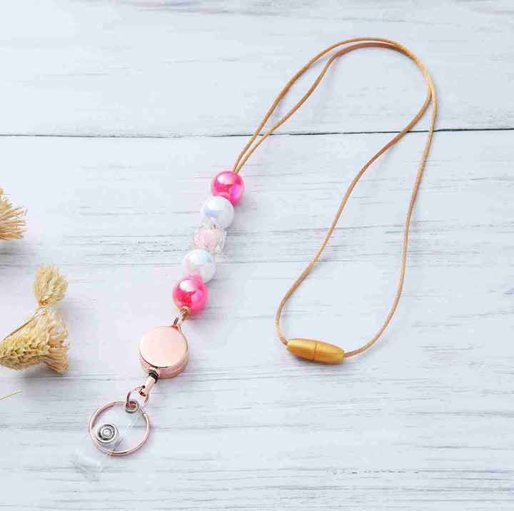 Decorative Beaded ID Badge Lanyard Bowlift