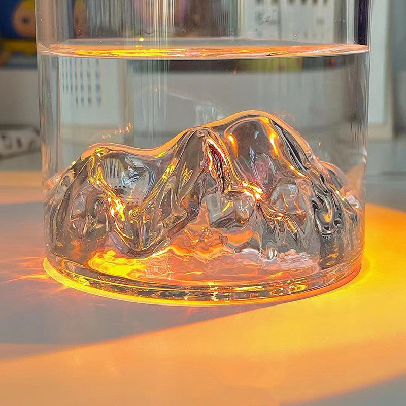 Mountain-Relief Handblown Whiskey Glass Bowlift