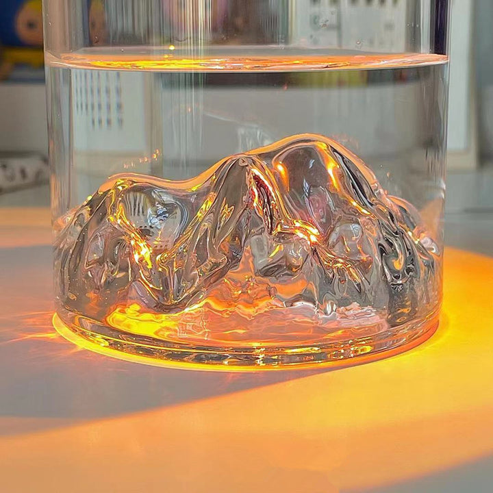 Mountain-Relief Handblown Whiskey Glass Bowlift