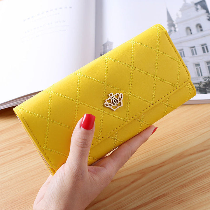 Quilted Long Wallet Clutch with Card Organizer and Coin Compartment Bowlift