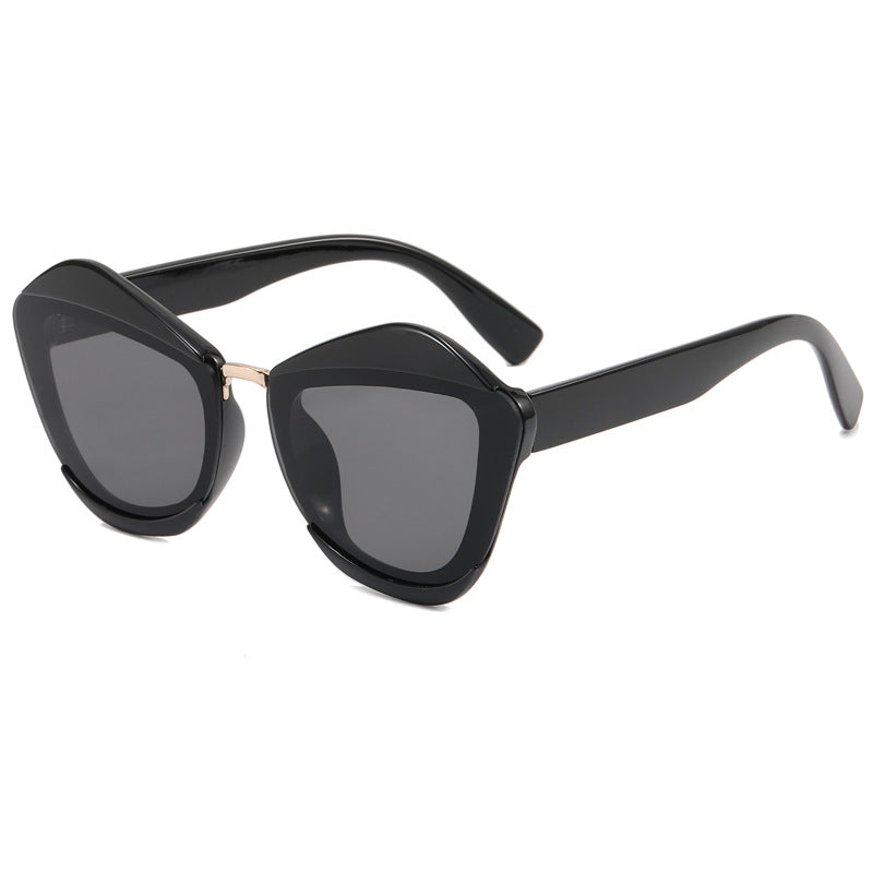 Women striking designer sunglasses with extravagant frame Bowlift