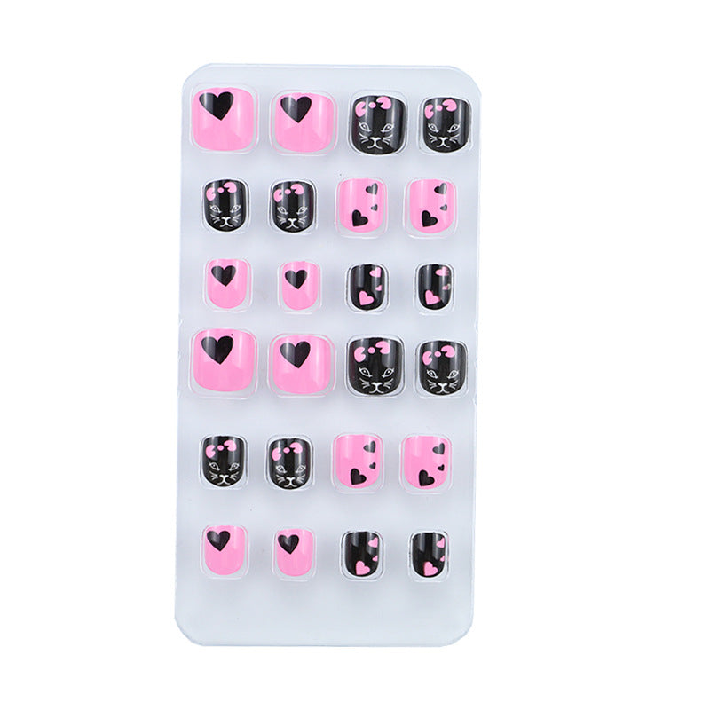 Playful Cartoon Animal Press-On Nail Set Bowlift