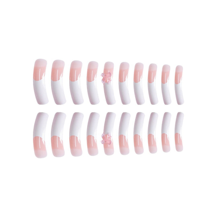 Elegant French Tip Acrylic Nail Enhancements Bowlift