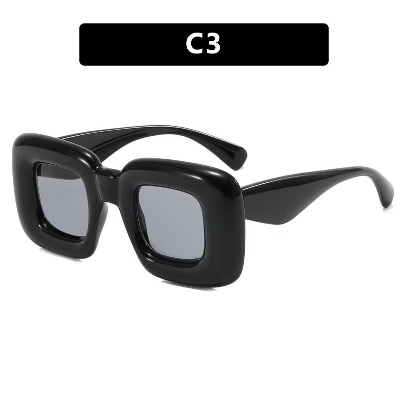 Women rectangular sunglasses with wide frame and protective UV filter Bowlift