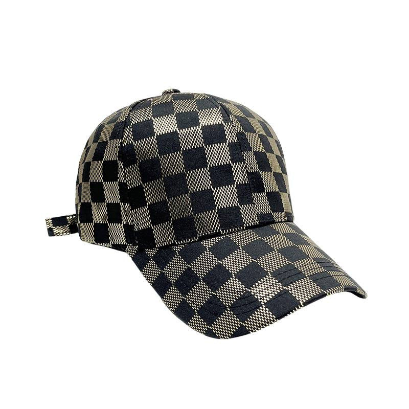 Women's Mesh Checkered Baseball Cap Bowlift