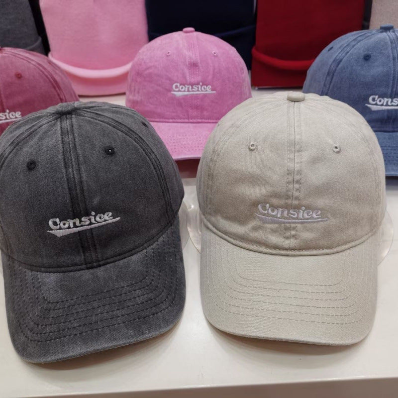 Men's Distressed Adjustable Denim Baseball Cap Bowlift