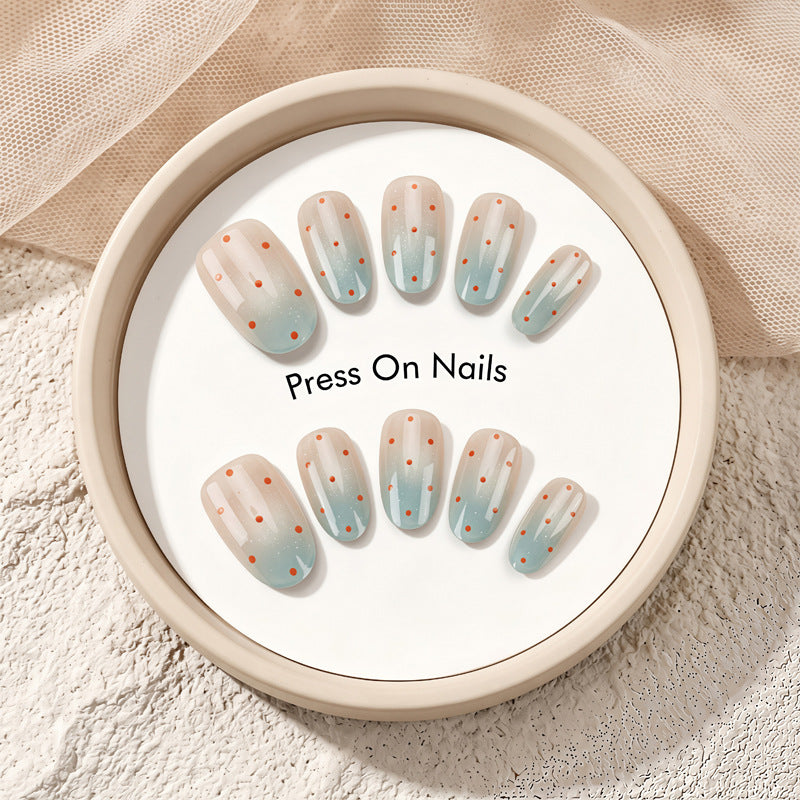 Decorative Press-On Nail Art with Ombre Design Bowlift