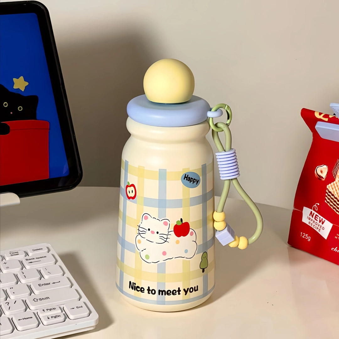 Women's Insulated Water Bottle with Playful Dog Design Bowlift