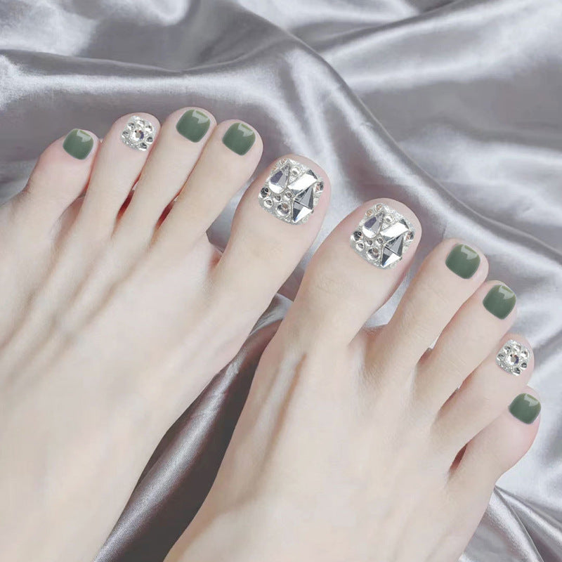 Decorative Rhinestone-Embellished Toe Nail Art Bowlift