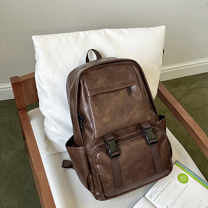 Vintage-Style Leather Backpack Bowlift