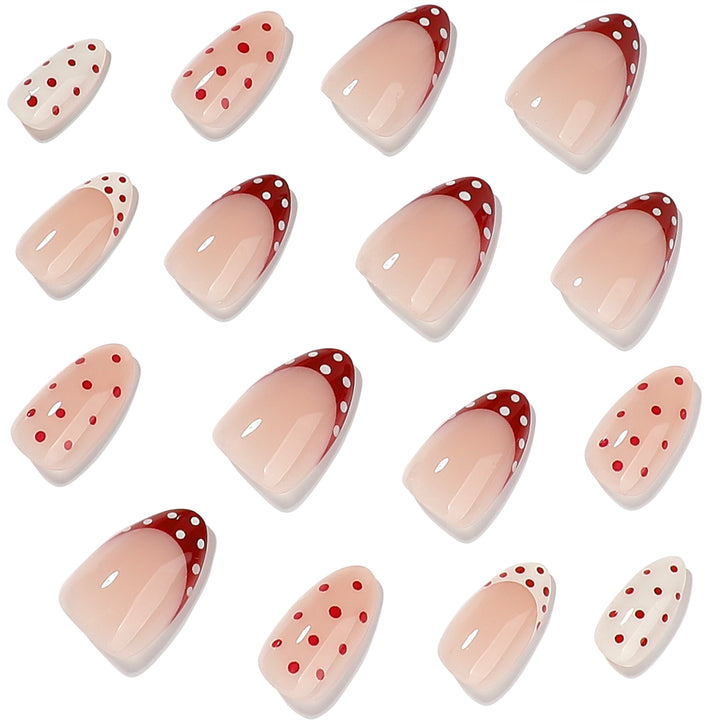 Artful stiletto nails with cute dots and accentuated color gradients Bowlift