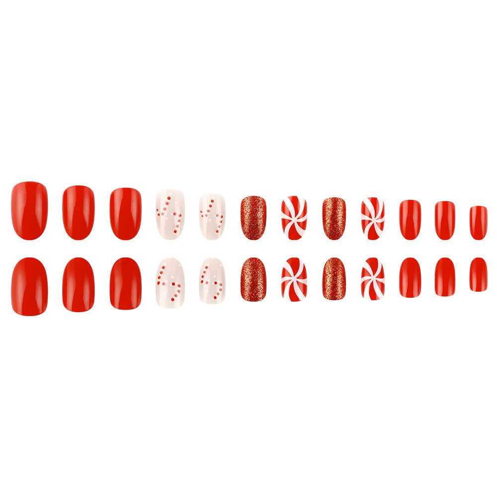 Festive Candy-Themed Press-On Nails Bowlift