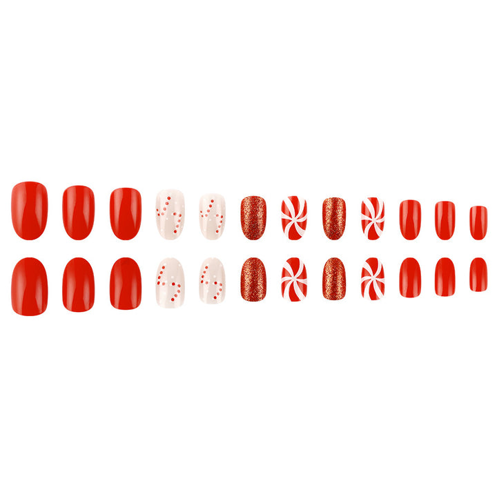 Festive Candy-Themed Press-On Nails Bowlift