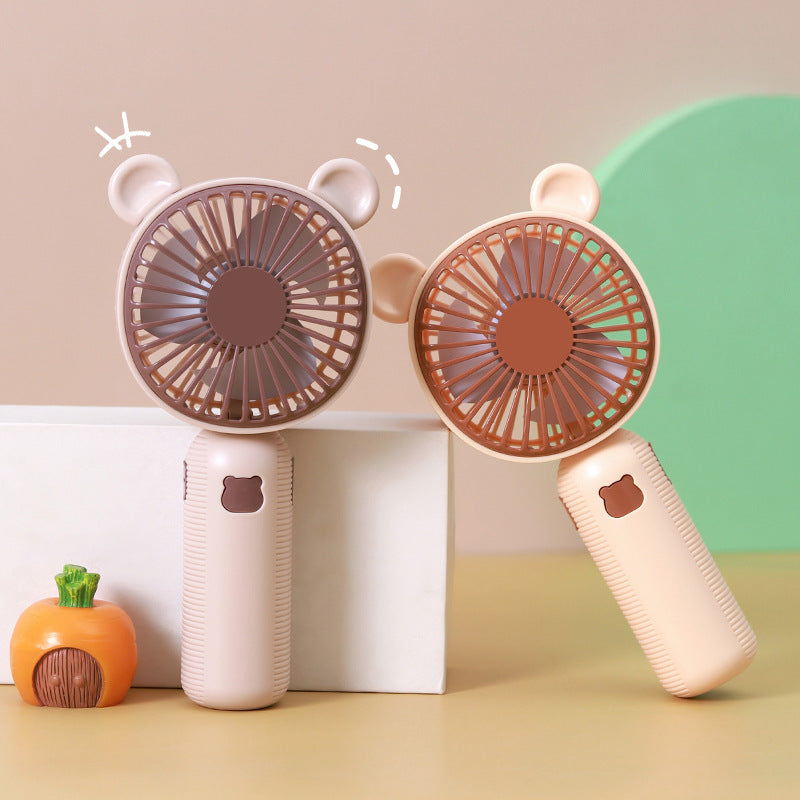 Unisex Portable Hand Fan with Cute Bear Design Bowlift
