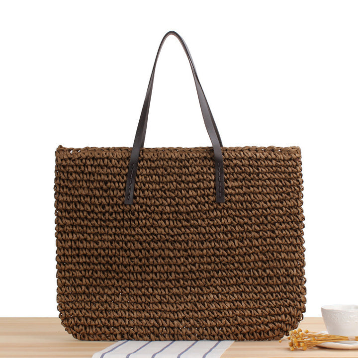 Timeless wicker tote bag with leather handles Bowlift