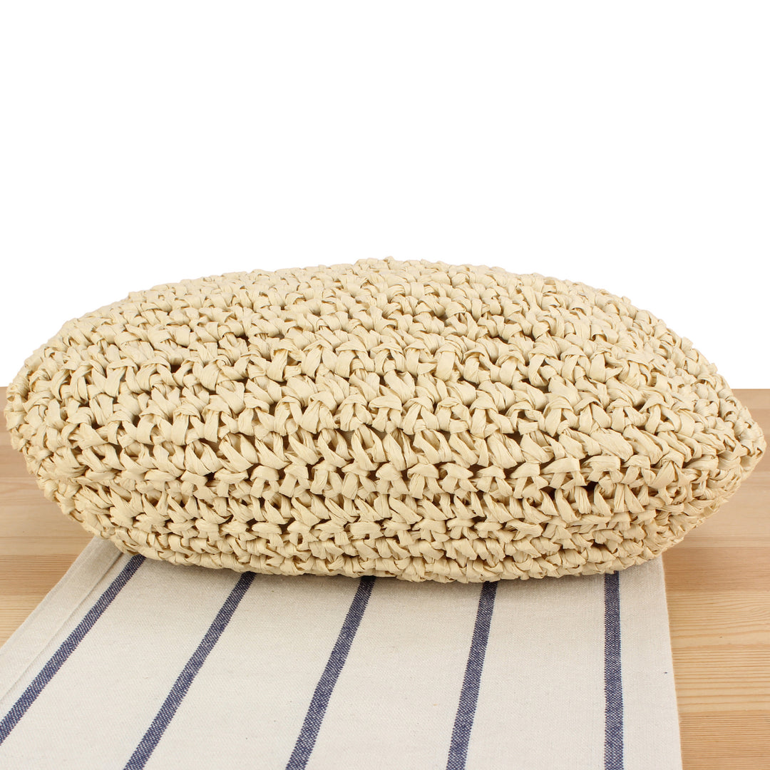Shoulder bag made of hand-knotted natural material with elegant chain strap Bowlift