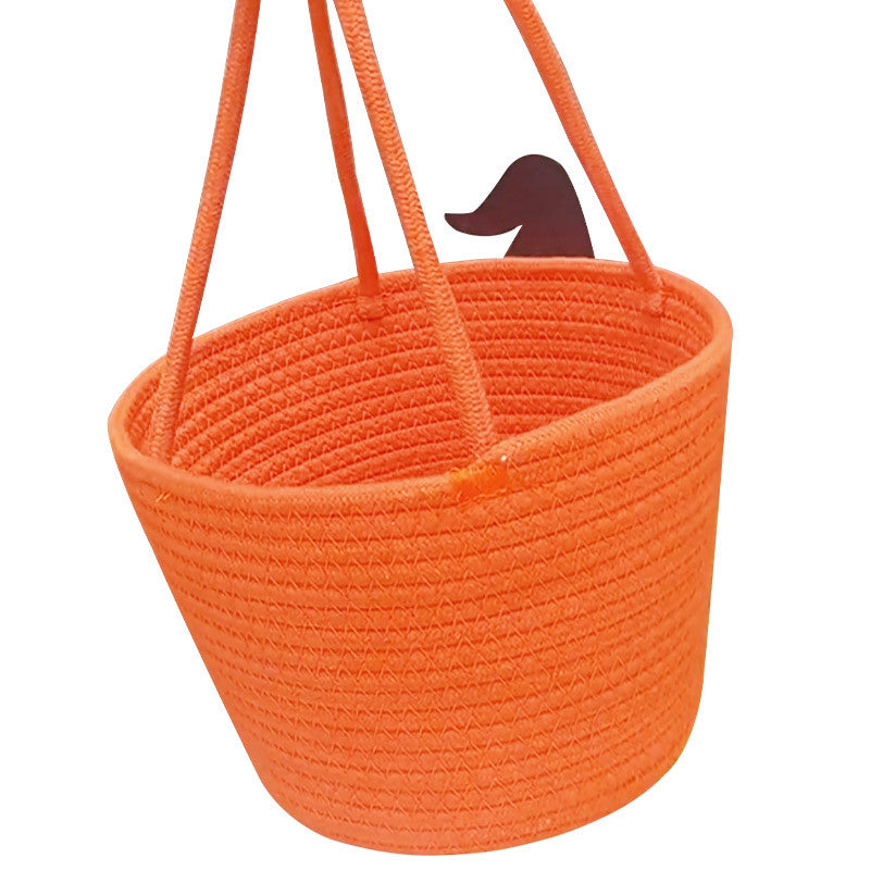 Women Halloween Basket with Wizard Hat Motif Bowlift