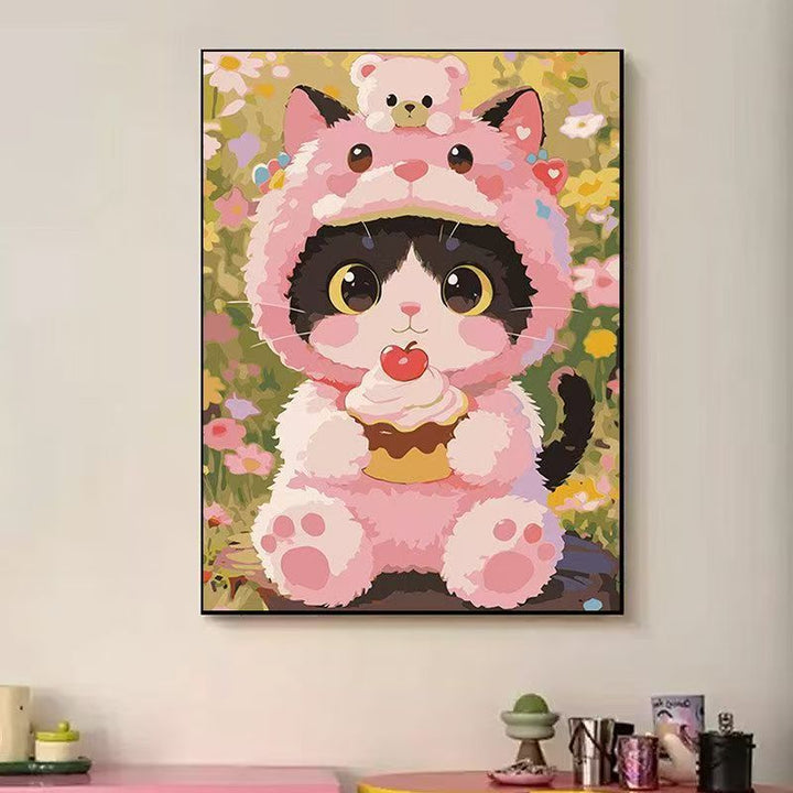 Playful Cat-Themed Illustration Wall Art Bowlift