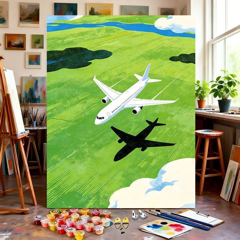 Airplane-Themed Canvas Art Print Bowlift