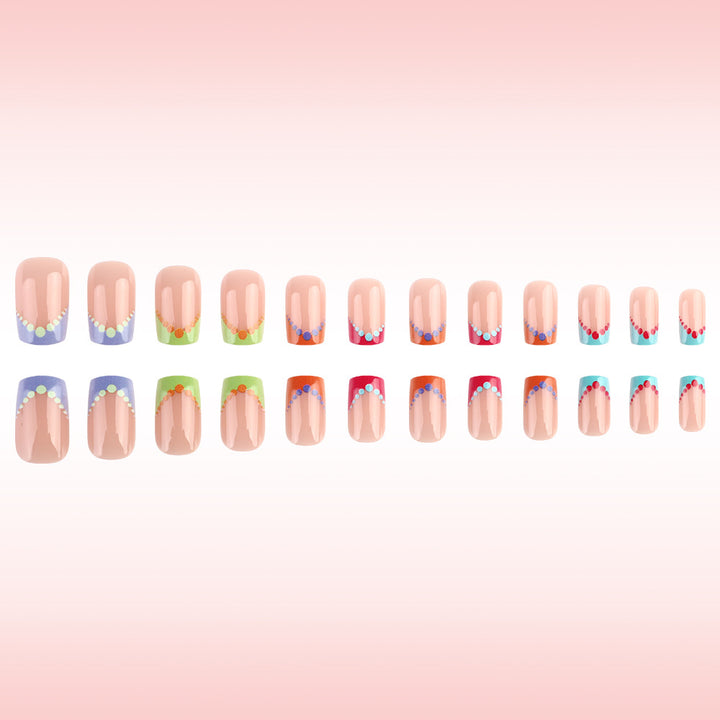 Colorful Dot Design Nail Art Bowlift