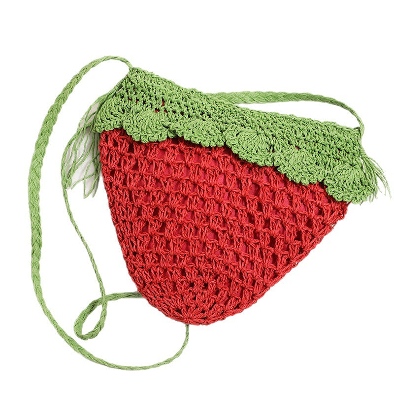 Handcrafted Shoulder Bag in Fruity Strawberry Design Bowlift