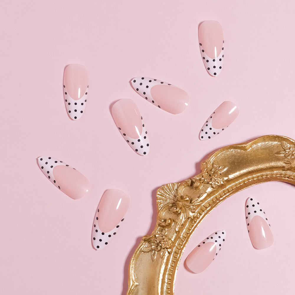 Stylish Polka Dot Design Press-On Nails Bowlift