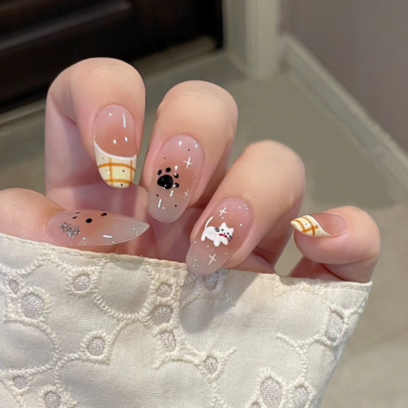 Decorative Animal-Themed Press-On Nail Art Bowlift