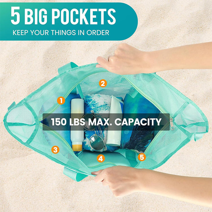 Multifunctional beach bag with practical mesh pockets Bowlift