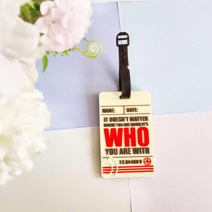 Unisex luggage tag made of durable silicone with airplane motif Bowlift