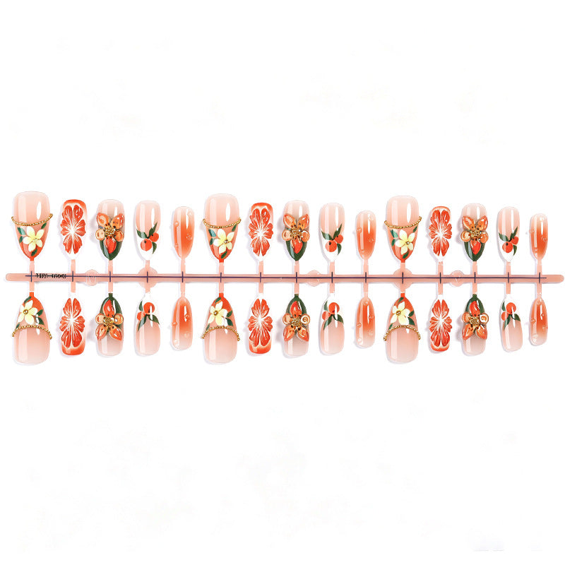 Floral Themed Press-On Nail Set Bowlift