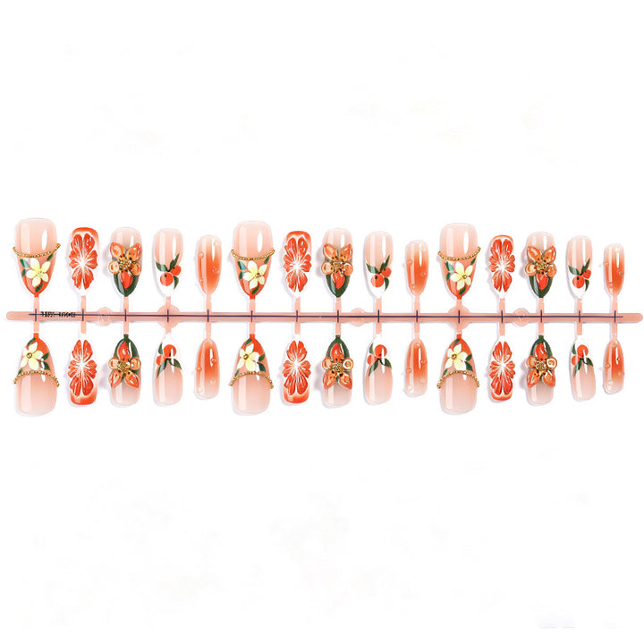 Floral Themed Press-On Nail Set Bowlift