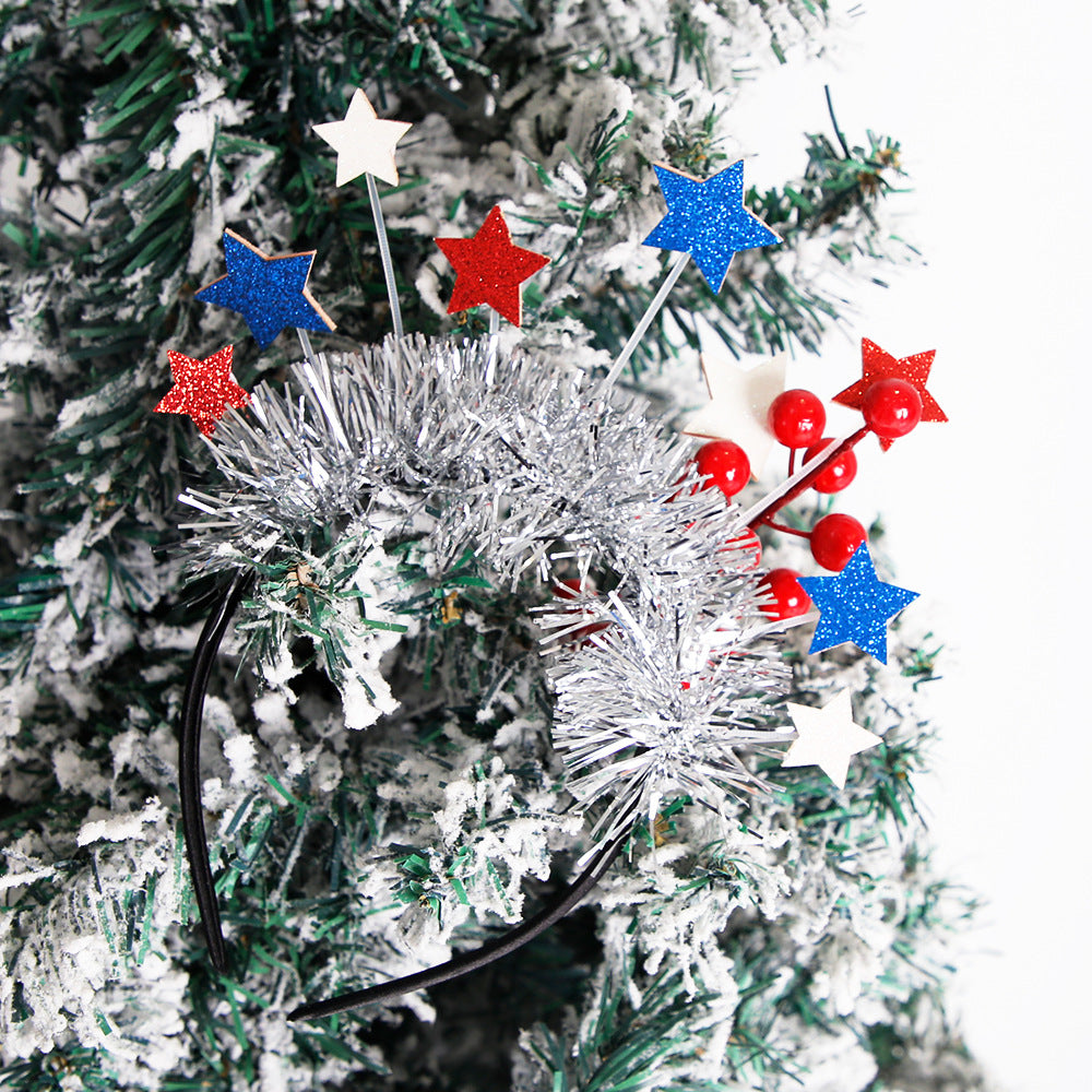 Unisex nan more patriotic festival headband with star and flag pom poms Bowlift