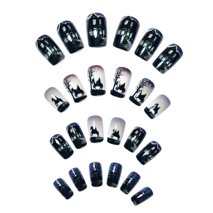 Artificial nails with mysterious winter landscape design Bowlift