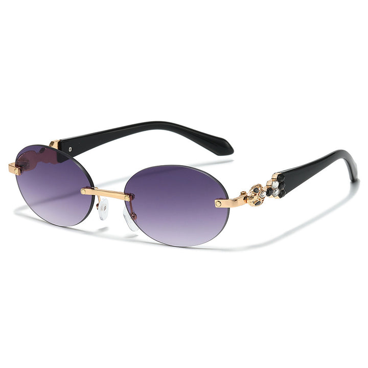 Fashion-Forward Decorative Oval Sunglasses Bowlift