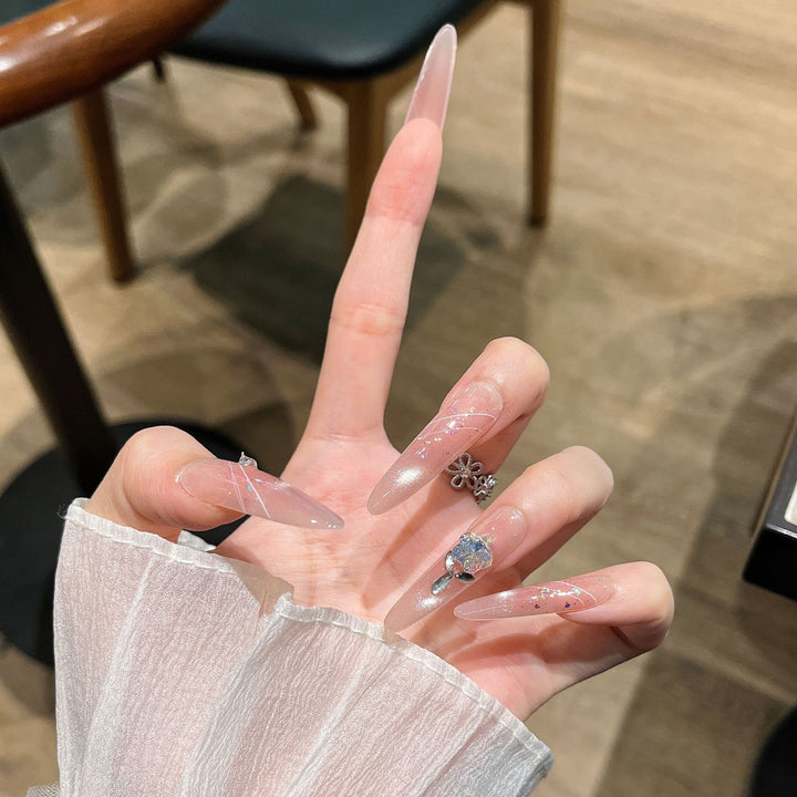 Decorative Gem-Embellished Press-On Nails Bowlift