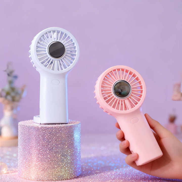 Women's portable handheld fan with ergonomic design and USB charging port Bowlift