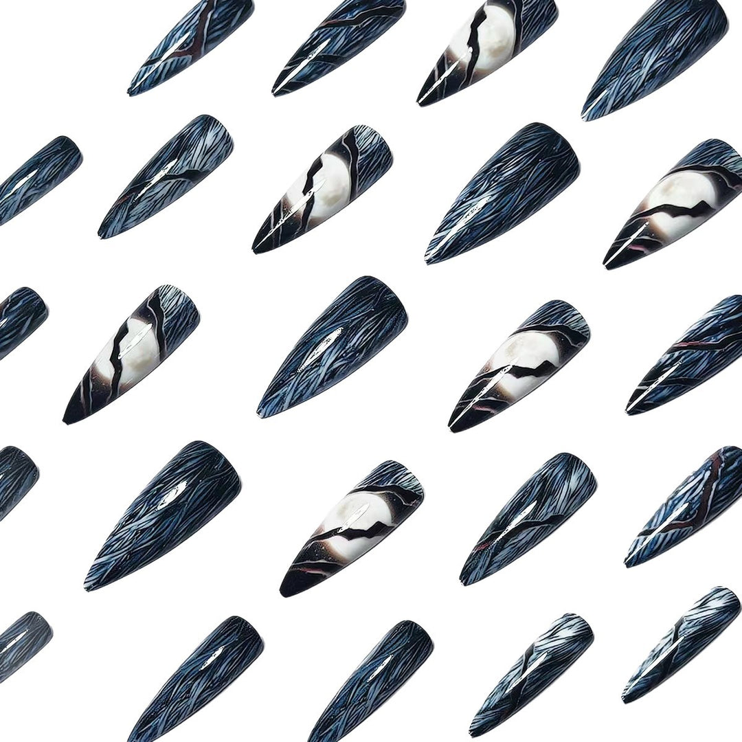 Artificial Nails in Futuristic Moon Design Bowlift