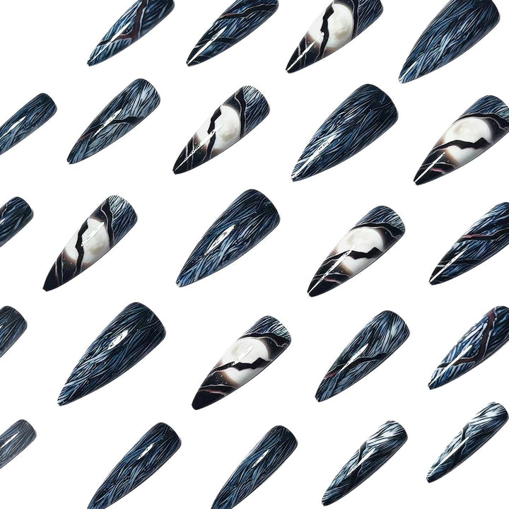 Artificial Nails in Futuristic Moon Design Bowlift