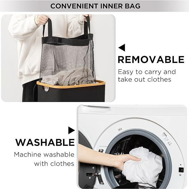 Practical laundry basket with lid Bowlift