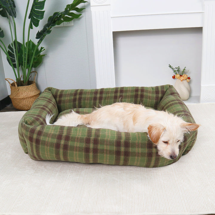 Plaid Orthopedic dog bed