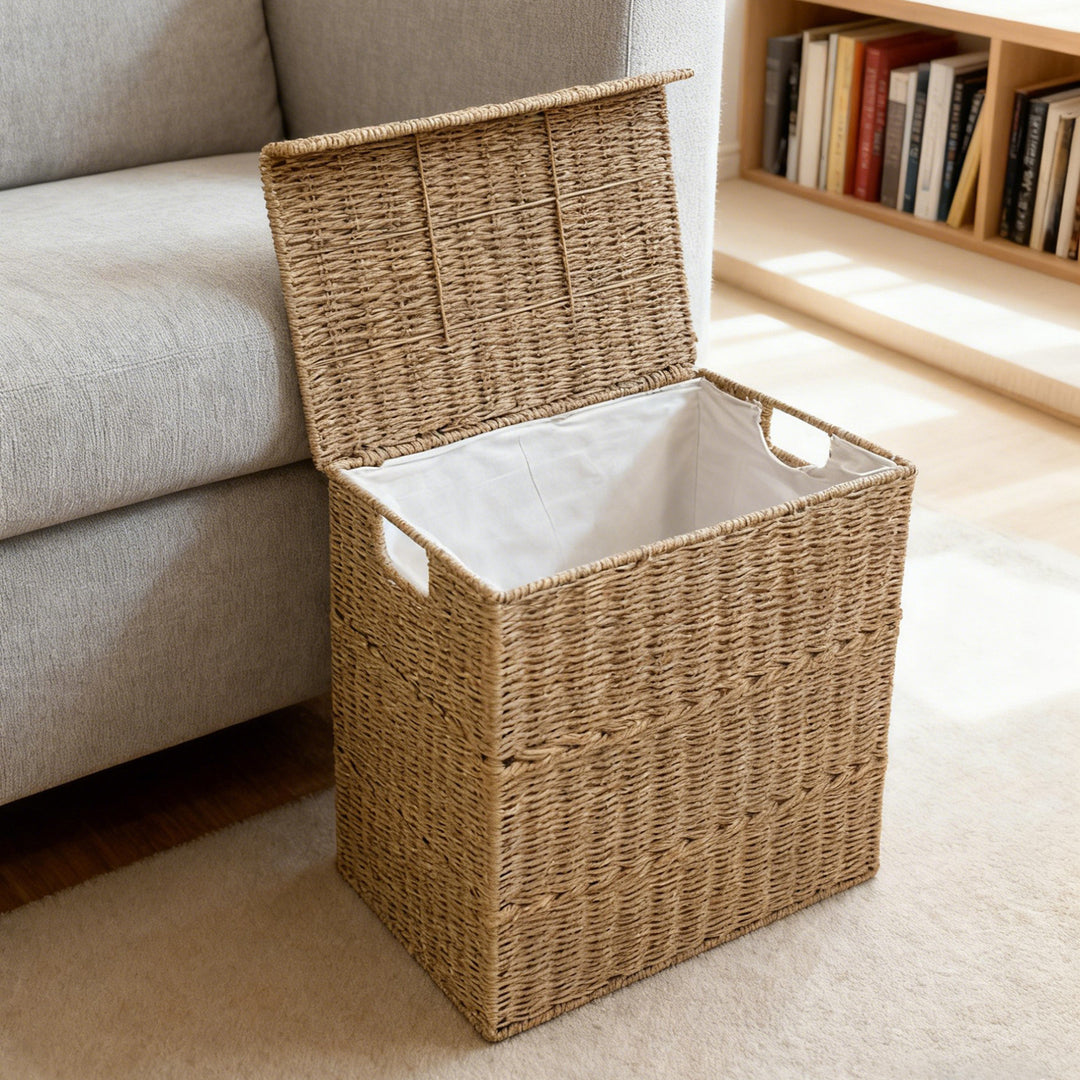 High-quality laundry basket with lid and handles Bowlift